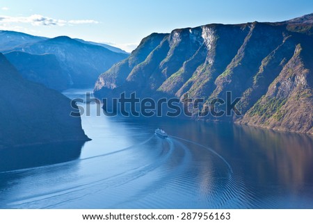 Bird view of fjord in Norway