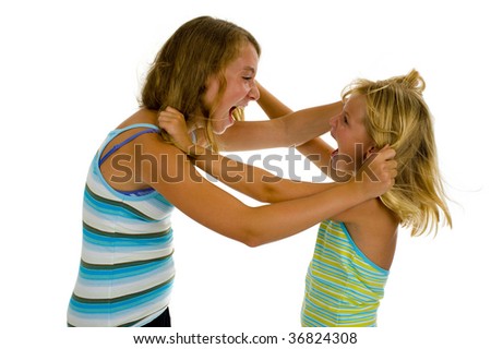 je me suis q'une bébé pour toi Stock-photo-two-sister-girls-having-an-argue-isolated-on-white-36824308