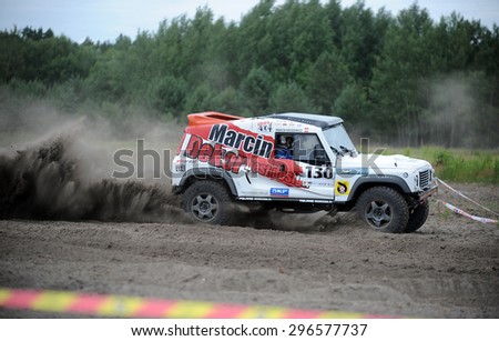 WARSAW, POLAND - JULY 11 2015: Polish Safari Rally Cross Championship