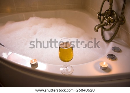 A foam bath in a jacuzzi