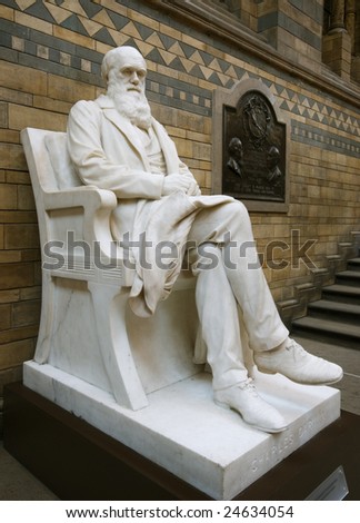 Statue of Charles Darwin, Natural History Museum, London.