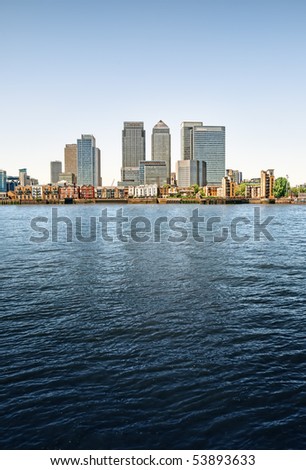 stock photo : Panoramic picture of Canary Wharf view from Greenwich. This view includes: stock photo : Panoramic picture of Canary Wharf view from Greenwich. This view includes: