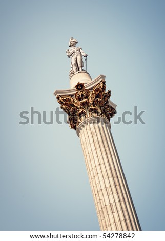 Nelsons Column, Trafalgar Square, London.