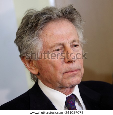 KRAKOW, POLAND - FEB 25, 2015: Roman Polanski in court in Cracow.The court is to decide whether to extradite Polanski to the USA for sentencing on charges that the raped a 13-year old girl in 1977.