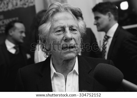 KRAKOW, POLAND - OCTOBER 30, 2015 : Polish film director Roman Polanski in court in Krakow after hearing on a request for his extradition to the USA. Krakow, Poland