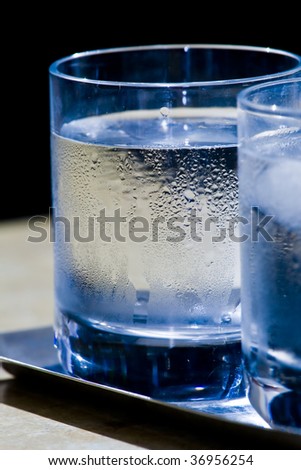 two glasses of icy water