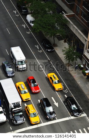 New York street traffic view from the top