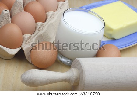 Eggs,milk and butter