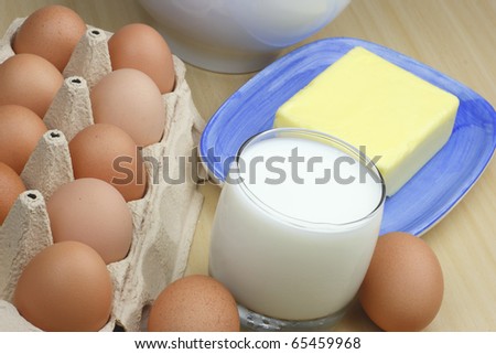 Eggs,milk and butter