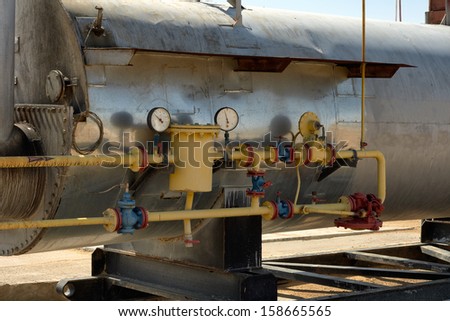Yellow pipe pipeline to supply oil heaters.