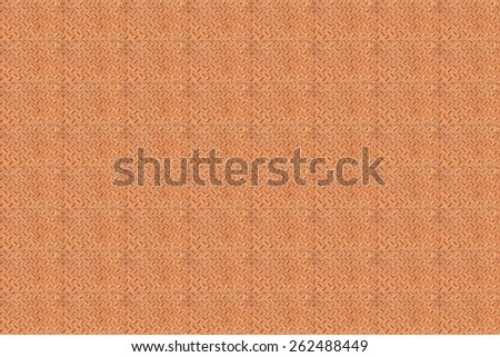 Grungy ridged rusty metal plate background with a repetitive pattern in rows