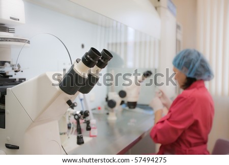 woman in the form of health worker conducting a study in the laboratory