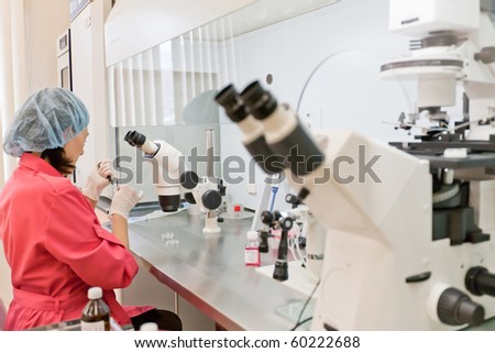 woman in the form of health worker conducting a study in the laboratory