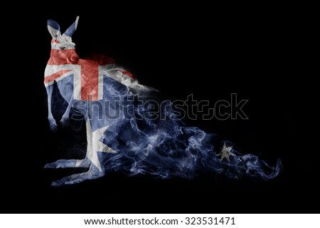 beautiful image of a kangaroo with the australian flag.. animal kingdom. wildlife picture. great  tattoo, rugby world cup