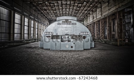 The interior of an old industrial area, tha main hall where the big generator used to do his job