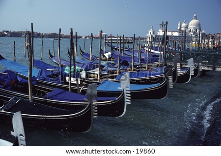 Venice Gondolas at Shores of Grand Canal