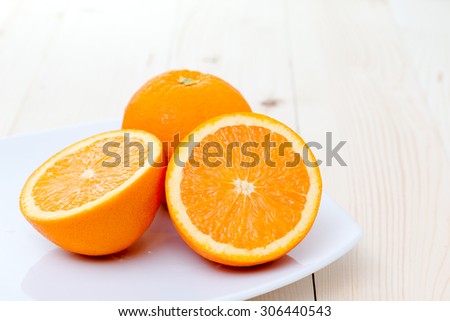 Orange cut in half