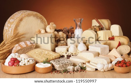 variety of  cheeses
