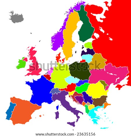 Colorful Europe vector map. arrival
