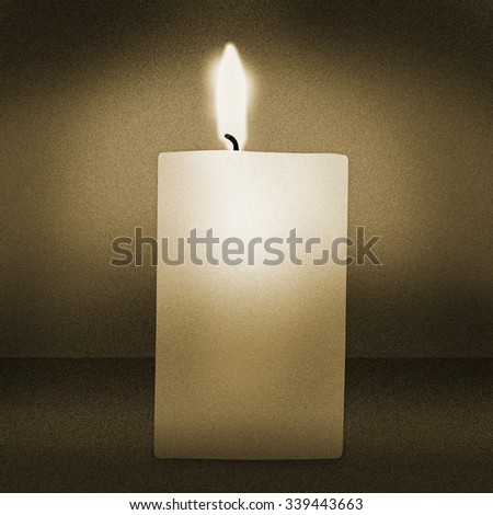 Candle with flame gold