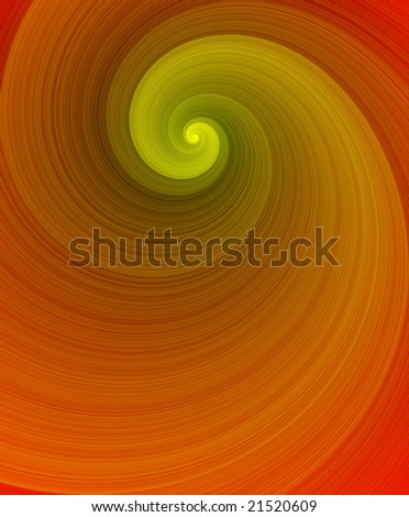 Green spiral with red and orange colour - illustration