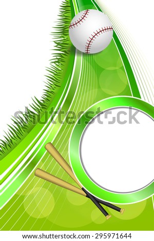 Background abstract green sport white baseball white ball frame vertical ribbon illustration vector