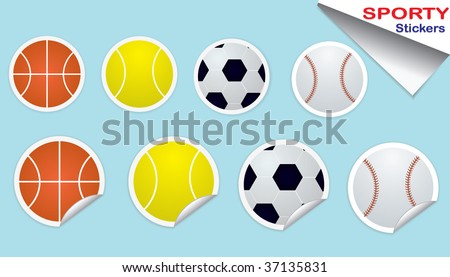 Set of Sports Ball Stickers