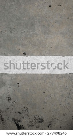 White line on cement floor background