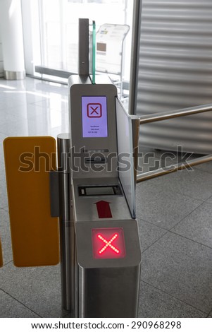 A electronical ticket machine for boarding at airports