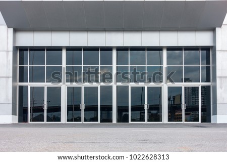 Aluminum composite and entrance door of exhibition hall.