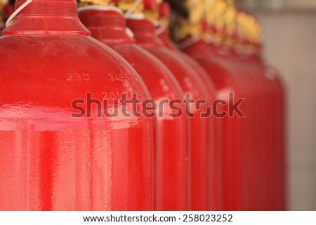CO2 fire extinguishers in a petrochemical plant.