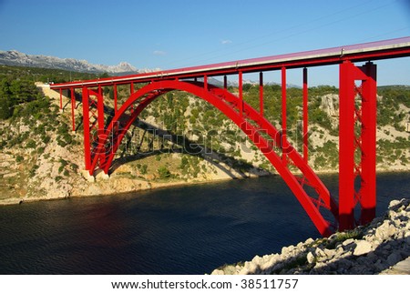 red bridge in Croatia