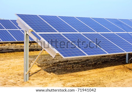 solar plant on field