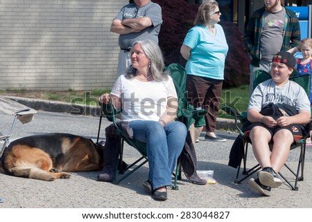 Shelton, CT, USA - May 25, 2015: Spectators enjoying the \