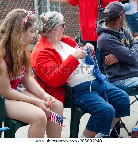 Shelton, CT, USA - May 25, 2015: Spectators are enjoying the \