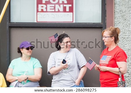 Shelton, CT, USA - May 25, 2015: Spectators are enjoying the \