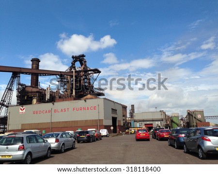 Teesside - August 6 : SSI UK Blast Furnace, on August 6, 2015 in Teesside, UK. The second-largest blast furnace in Europe, which at full capacity is capable of turning out up to 3.5m tons a year.