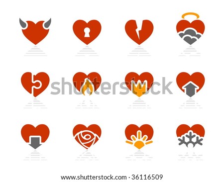 pictures of hearts to color. Three color icons.