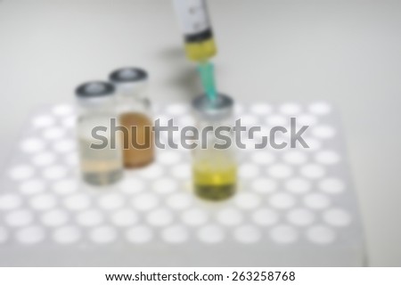 medicine injection laboratory is blurred