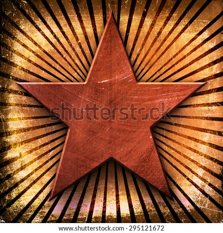 Red star on an ancient background
