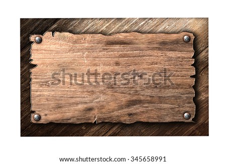 Old plank of wood isolated on white background with Clipping Path.