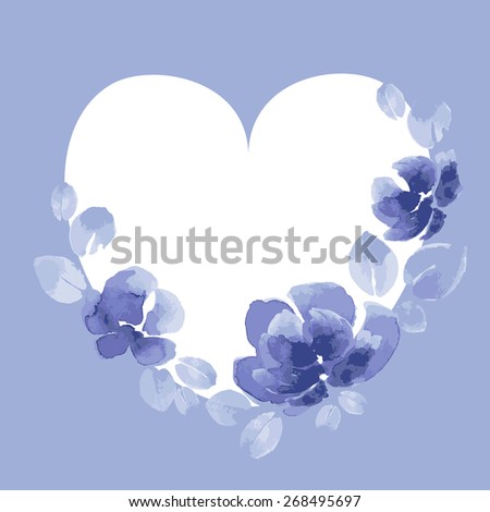 Watercolor Vector Flowers. Purple flowers. Vector watercolor illustration for Valentine\'s day, Women\'s Day, wedding ,birthday, other holiday and cute summer background.
