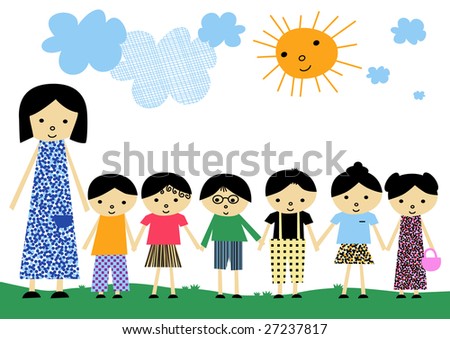 Backgrounds For Little Kids. stock vector : vector picture with little kids