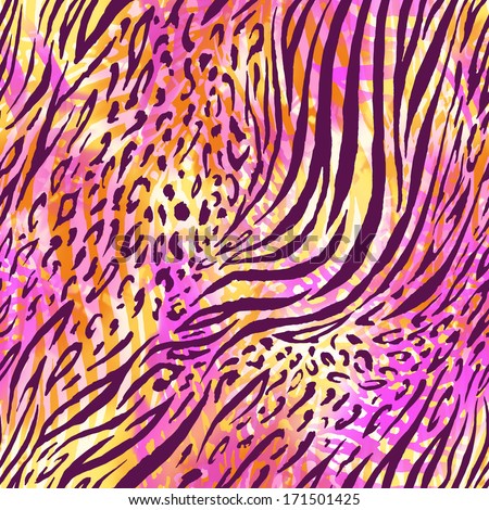 Sunny Abstract Animal Mix ~ Seamless Background Tile