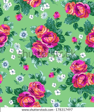 bright rose seamless vector print bright rose seamless vector print