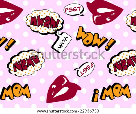 pop art wallpaper. stock vector : Pop art kiss