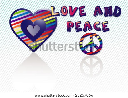 stock vector : Rainbow peace and love graphics