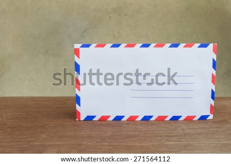 Envelopes on the table and vintage background