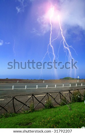 A lighting over the road