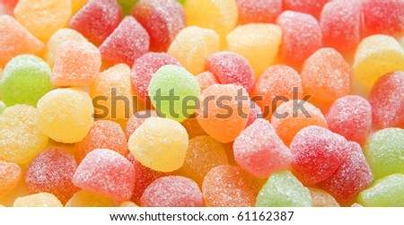 Different colorful candies